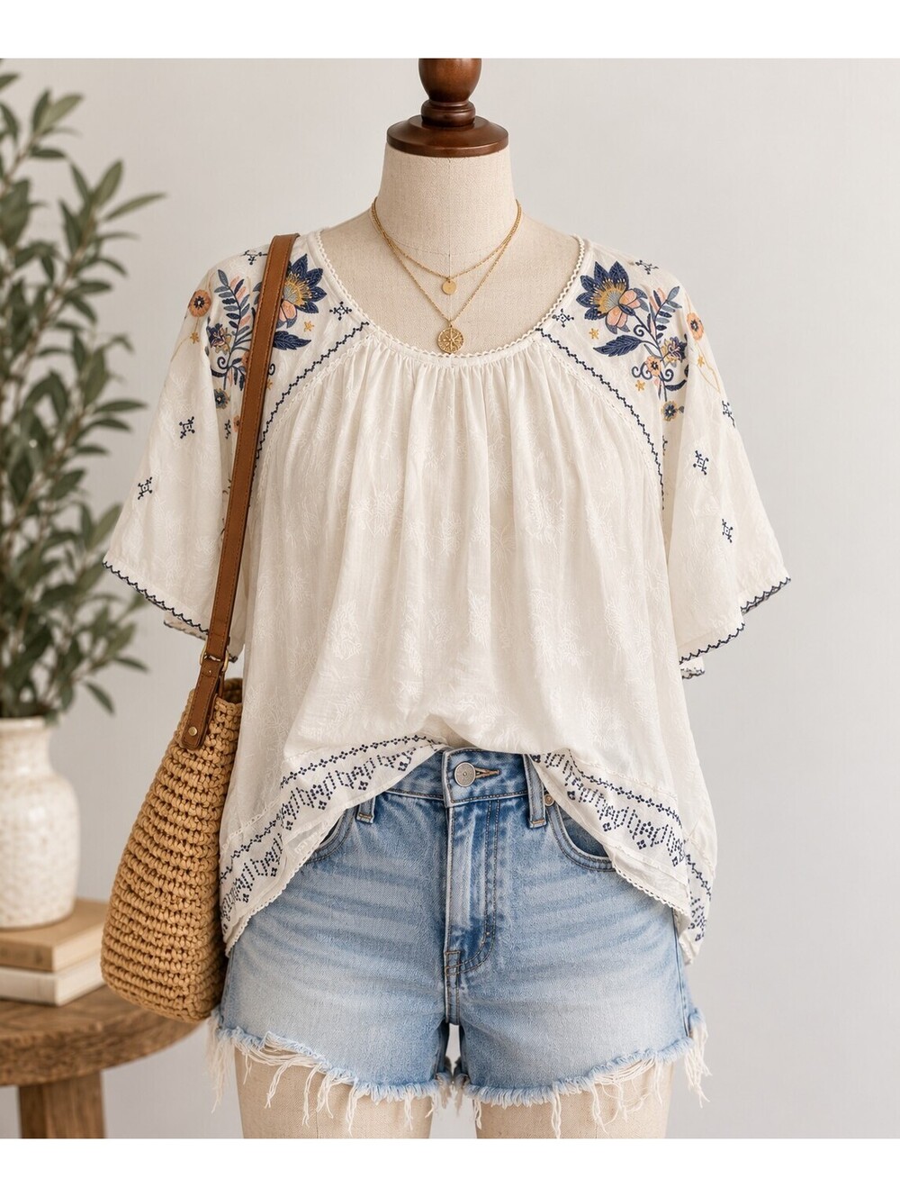 Knox rose white floral blouse top summer spring flowy